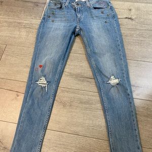 Levi’s size 27 skinny jeans distressed vintage